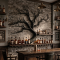 Artistic Tree Branch Wine Rack Wooden Wall Shelf For Kitchen Dining Room Bar