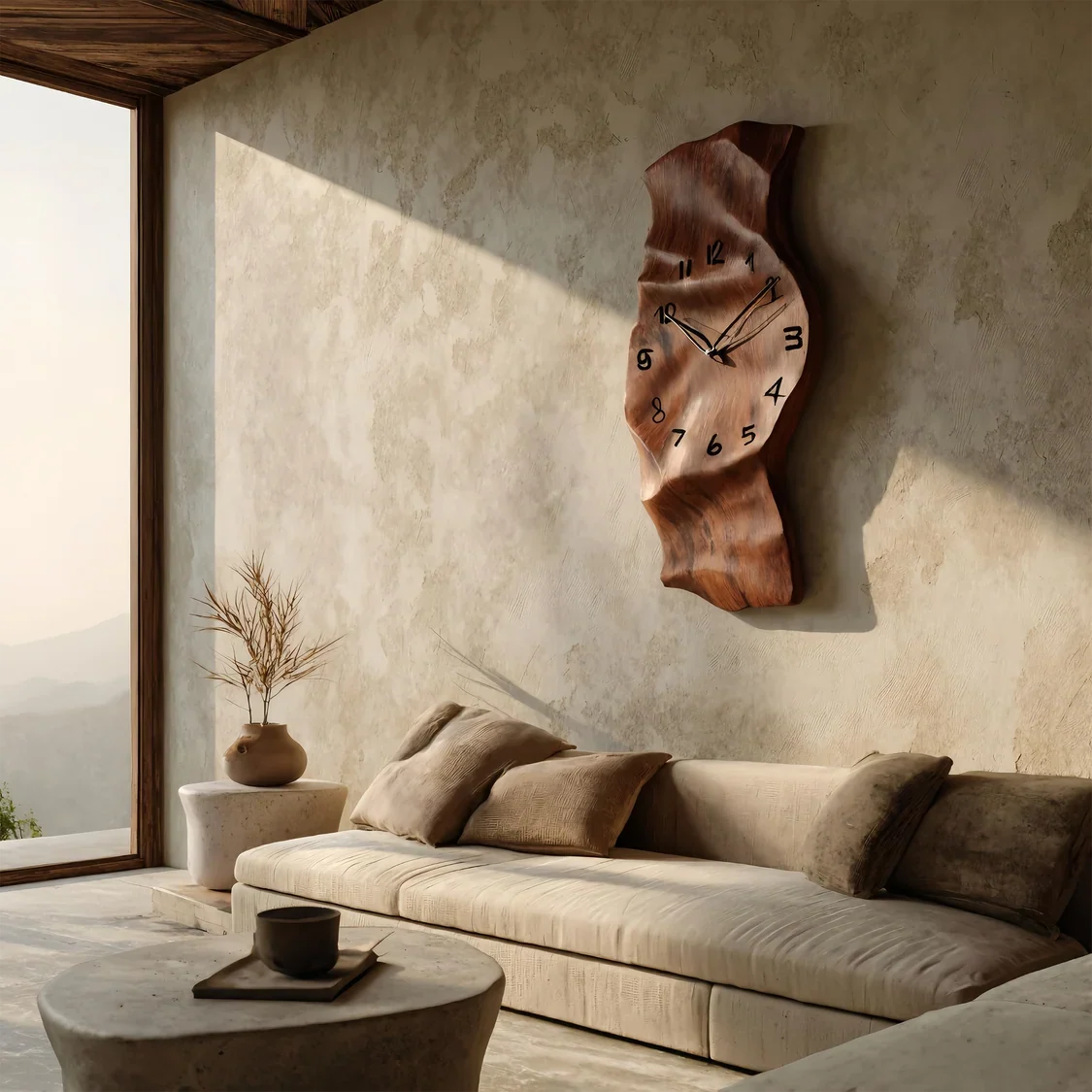Contemporary Wall Clock Vertical Design For Living Room Interior