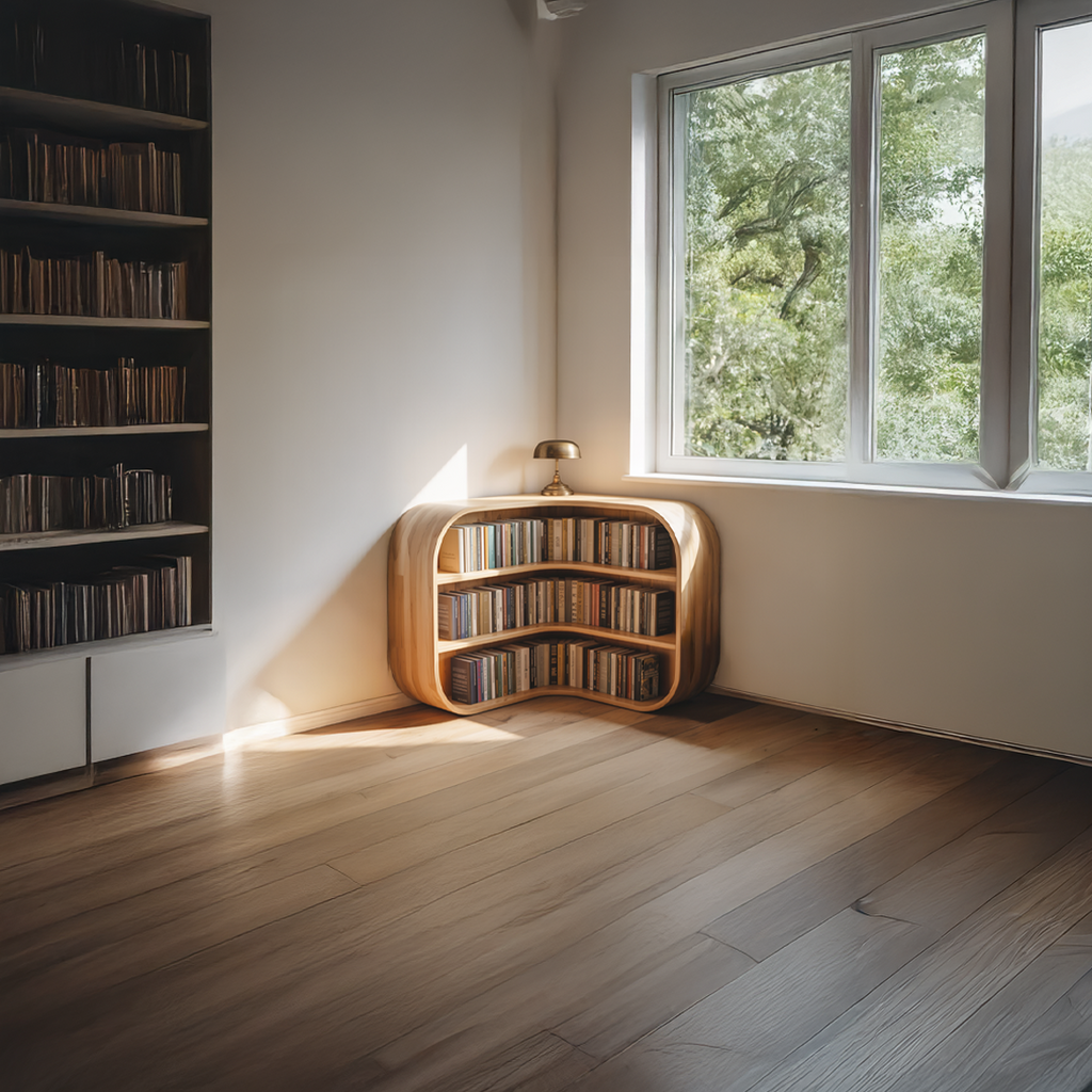 Mid Century Corner Bookshelf Living Room Or Study Room