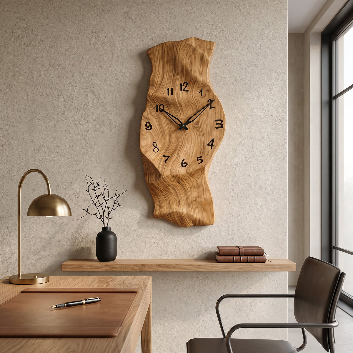 Contemporary Wall Clock Vertical Design For Living Room Interior