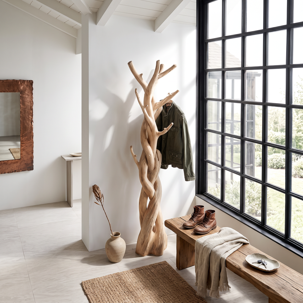 Rustic Tree Coat Rack Bedroom Closet