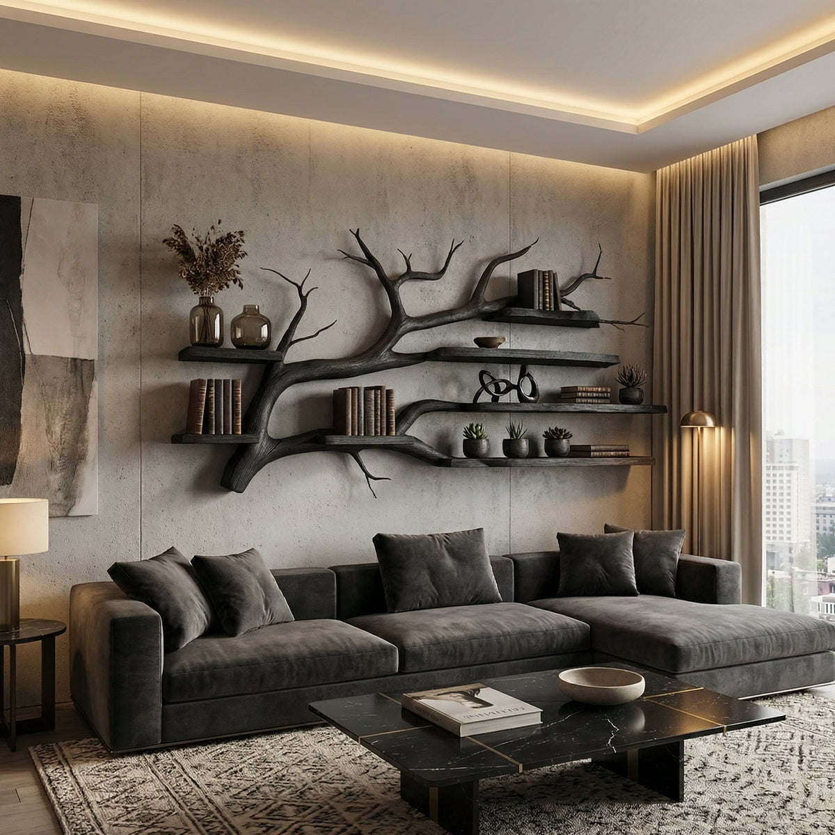 Rustic Tree Wall Shelf