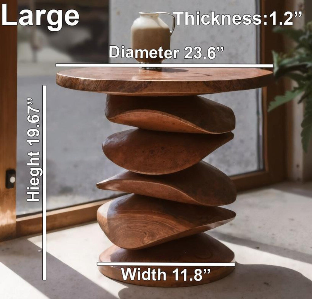 Sculptural Side Table For Living Room Corner Or Balcony
