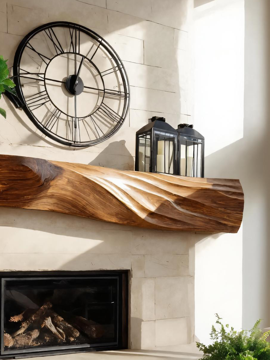 Modern Wooden Fireplace Mantel For Cozy Home Interior