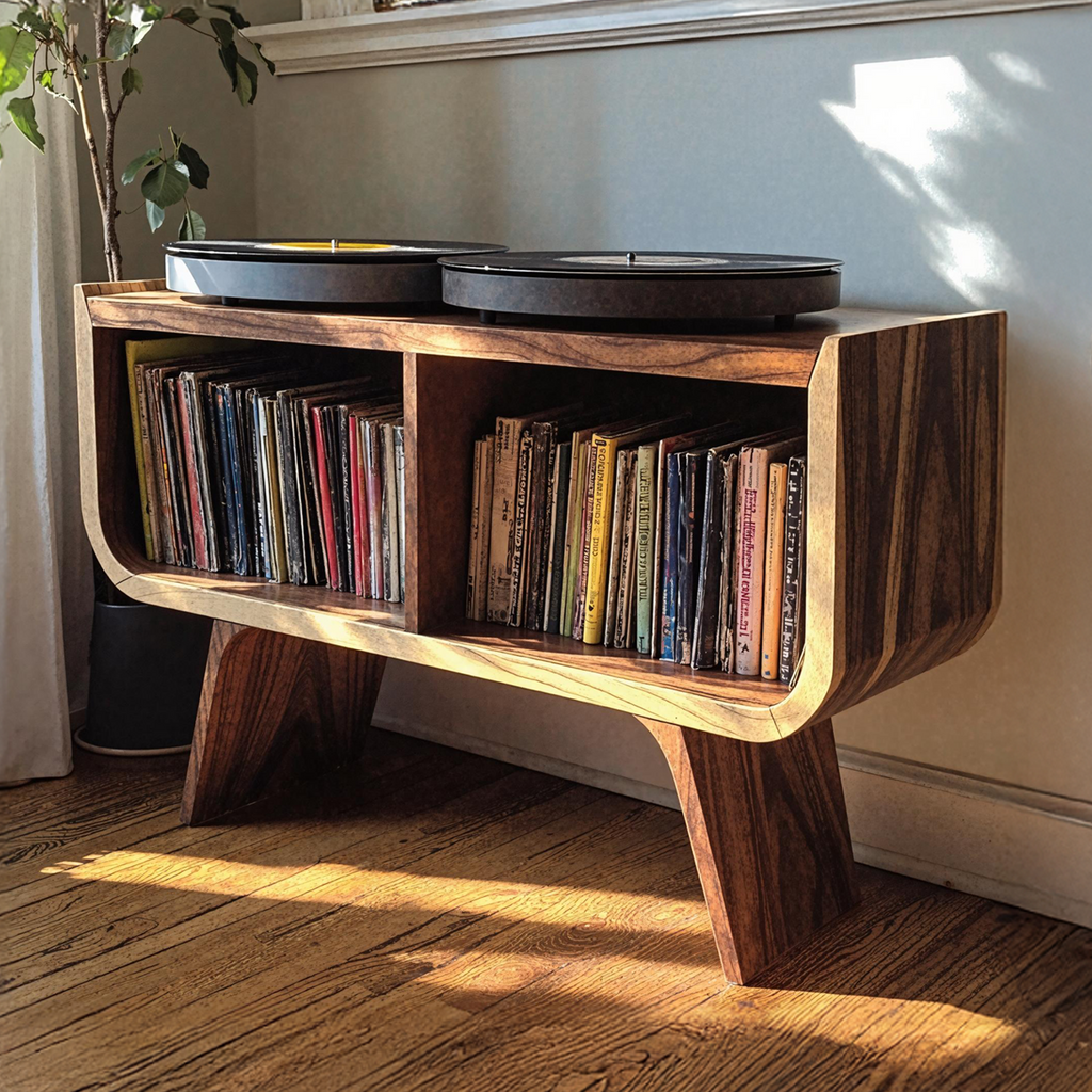Minimalist Record Player Stand For Living Room