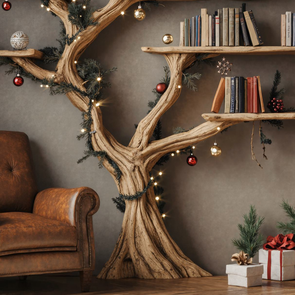 Tree Floating Bookshelf Driftwood Shelf