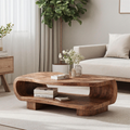 Farmhouse Wooden Coffee Table For Entryway Accent